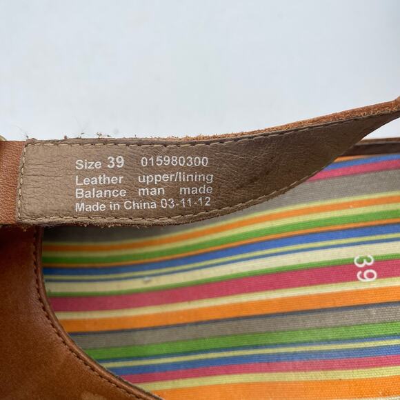 Dansko Margreta Mary Jane Shoes Brown Leather Espadrilles Womens 39 8.5 9 - Picture 7 of 8